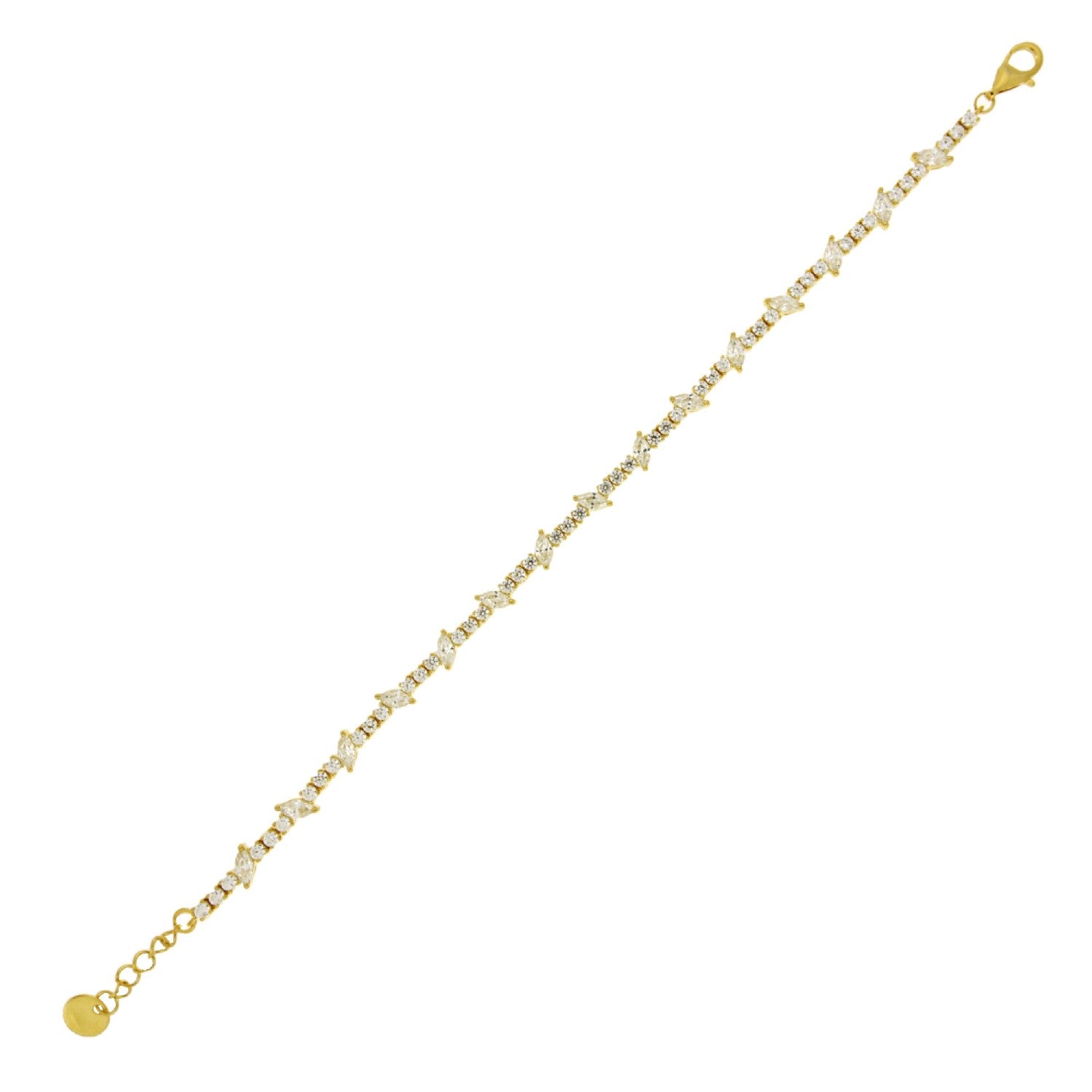 BRACELET YELLOW SILVER 925 & C.Z. - 102778 - Availability: Immediately