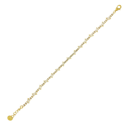 BRACELET YELLOW SILVER 925 & C.Z. - 102778 - Availability: Immediately