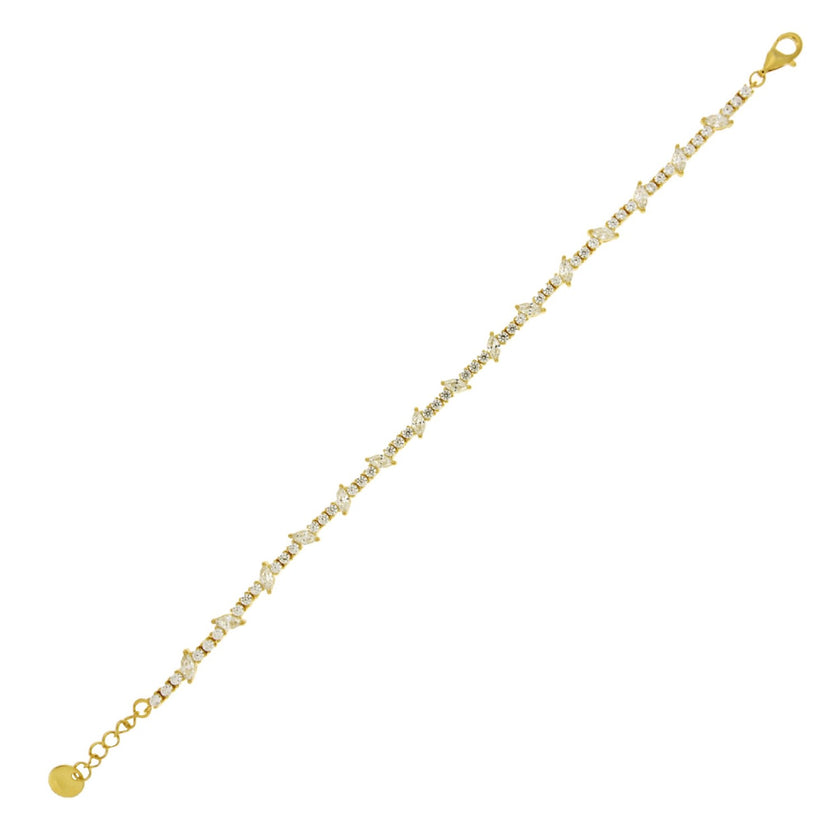 BRACELET YELLOW SILVER 925 & C.Z. - 102778 - Availability: Immediately