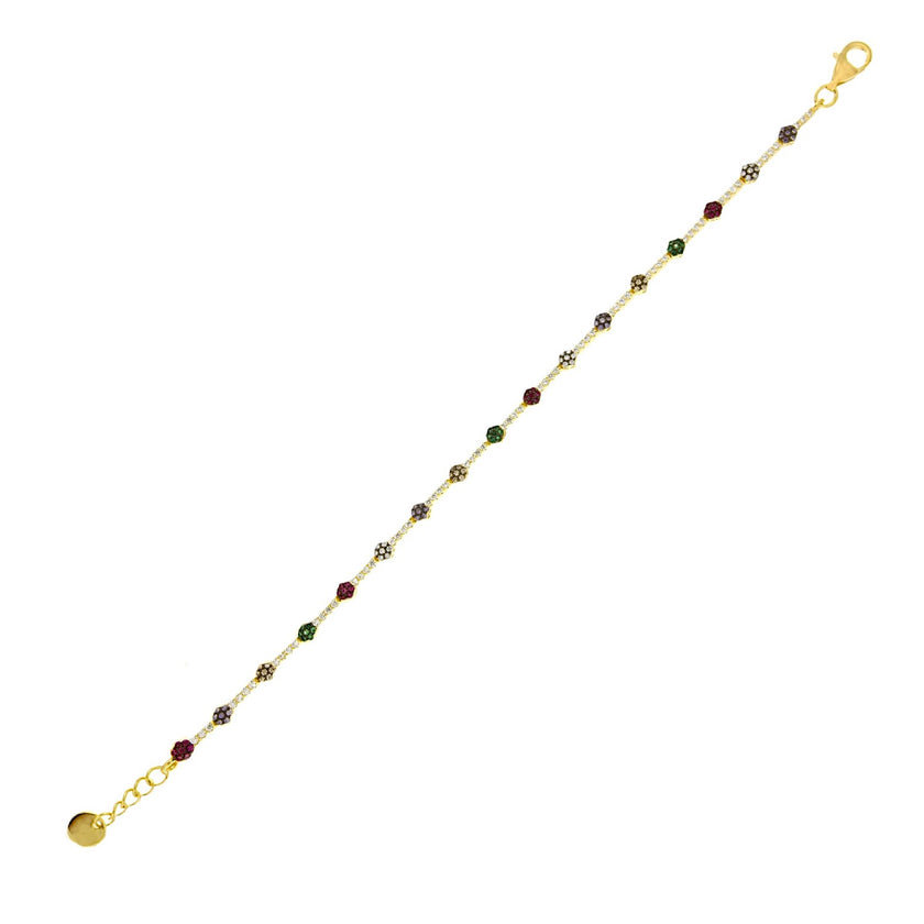 BRACELET YELLOW SILVER 925 & C.Z. - 102789 - Availability: Immediately