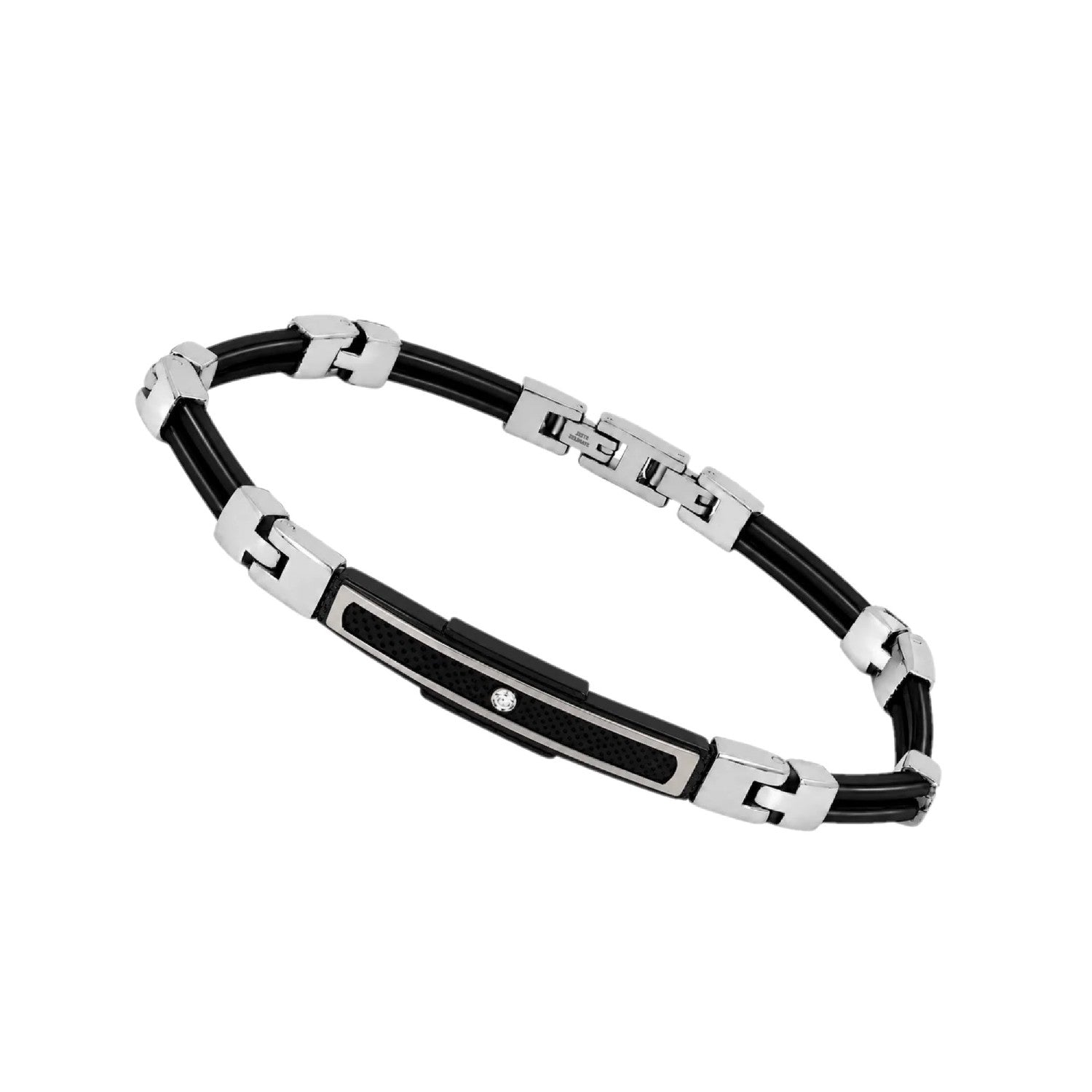 BRACELET WHITE STEEL & PRECIOUS STONES - 102889 - Availability: Immediately