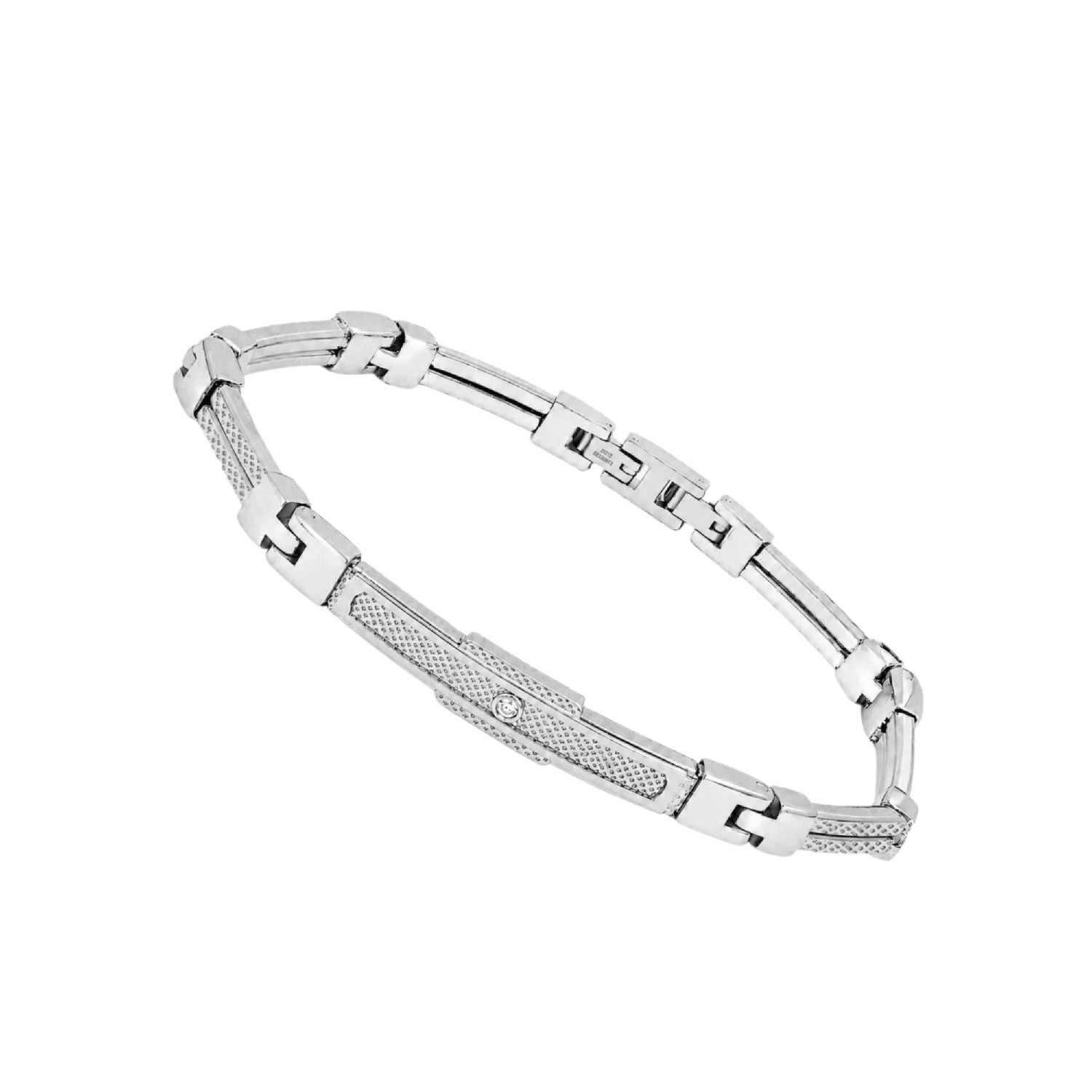 BRACELET WHITE STEEL & PRECIOUS STONES - 102890 - Availability: Immediately