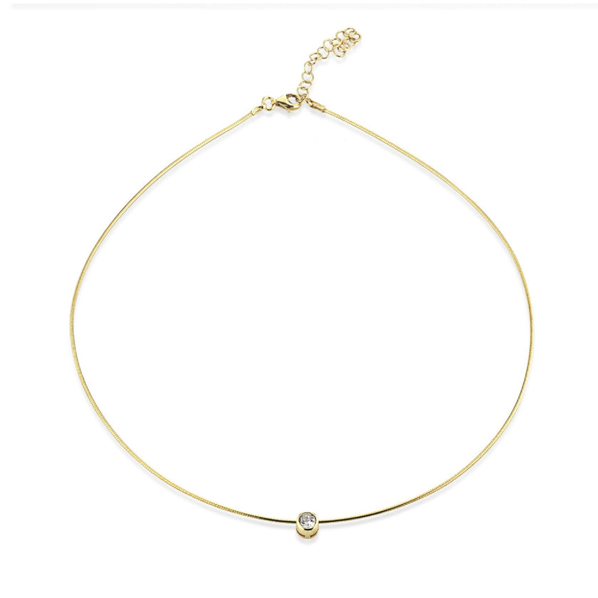 NECKLACE YELLOW SILVER 925 & C.Z. - 102948 - Availability: Immediately