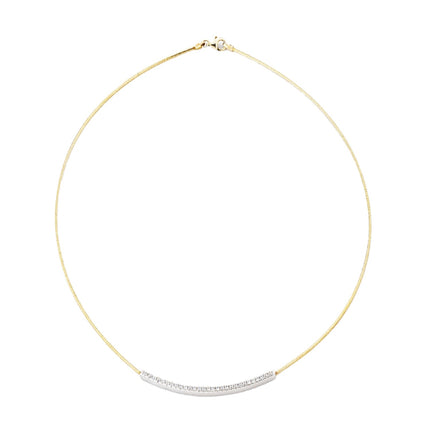 NECKLACE YELLOW & WHITE SILVER 925 & C.Z. - 102950 - Availability: Immediately