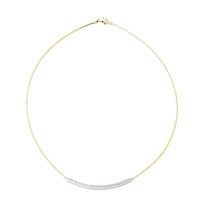 NECKLACE YELLOW & WHITE SILVER 925 & C.Z. - 102950 - Availability: Immediately