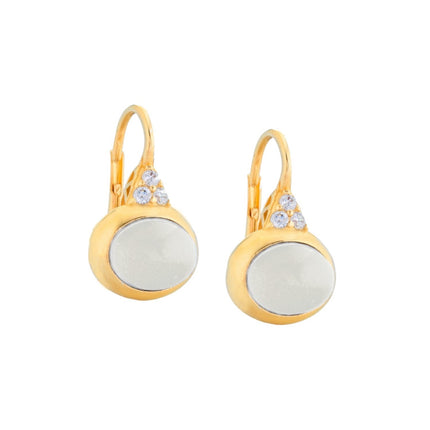 EARRINGS YELLOW SILVER 925 & SYNTHETIC STONES - 102965 - Availability: Immediately