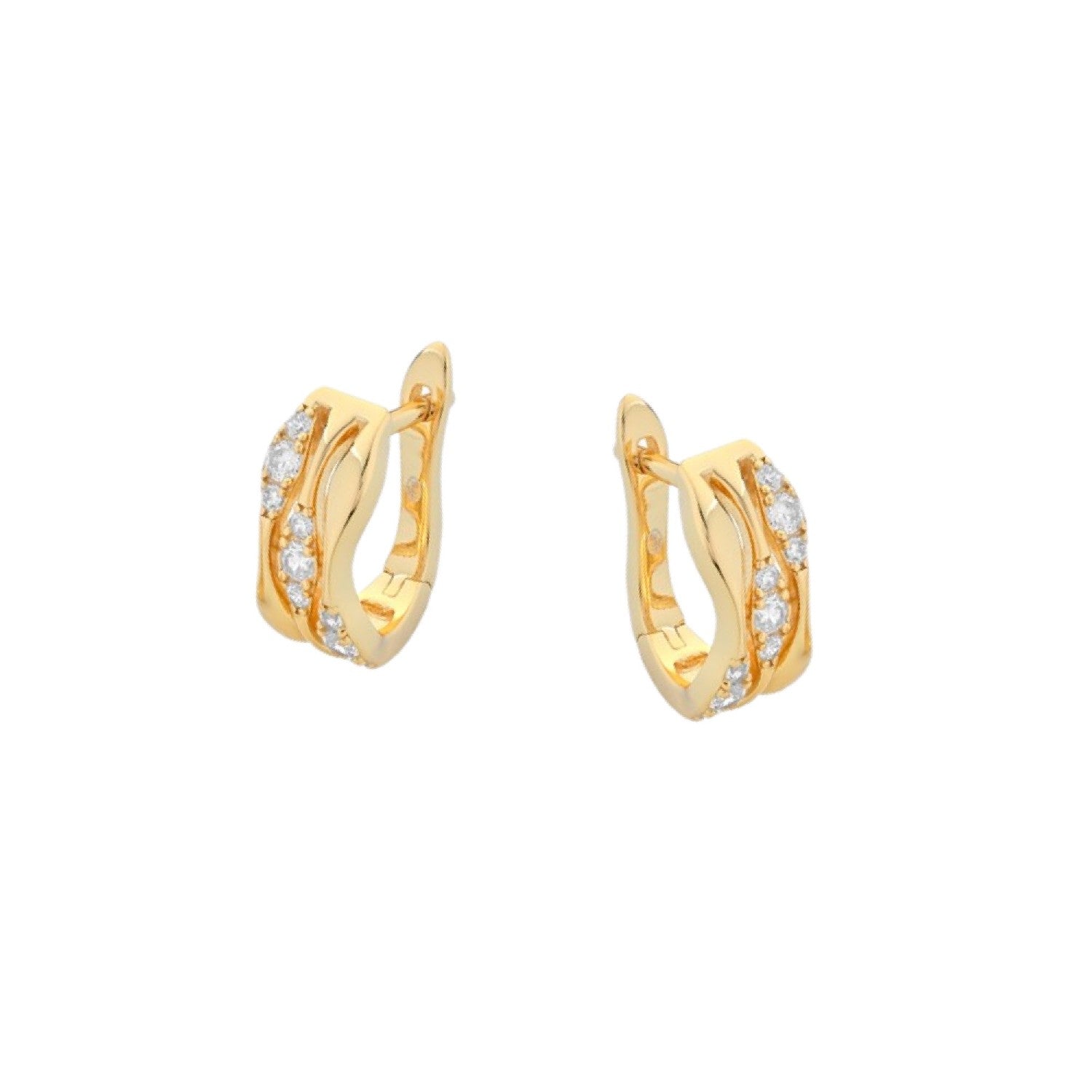 EARRINGS YELLOW SILVER 925 & C.Z. - 102967 - Availability: Up to 1 month
