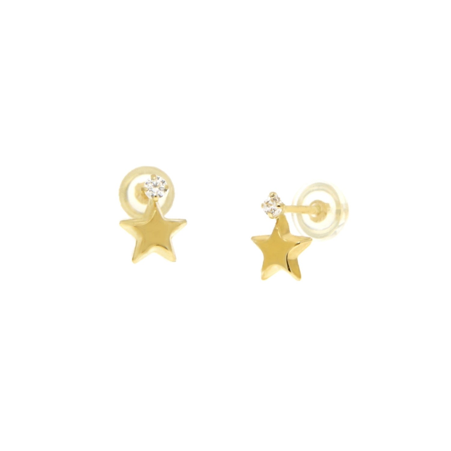 EARRINGS  GOLD 585 & C.Z. - 103053 - Availability: Immediately