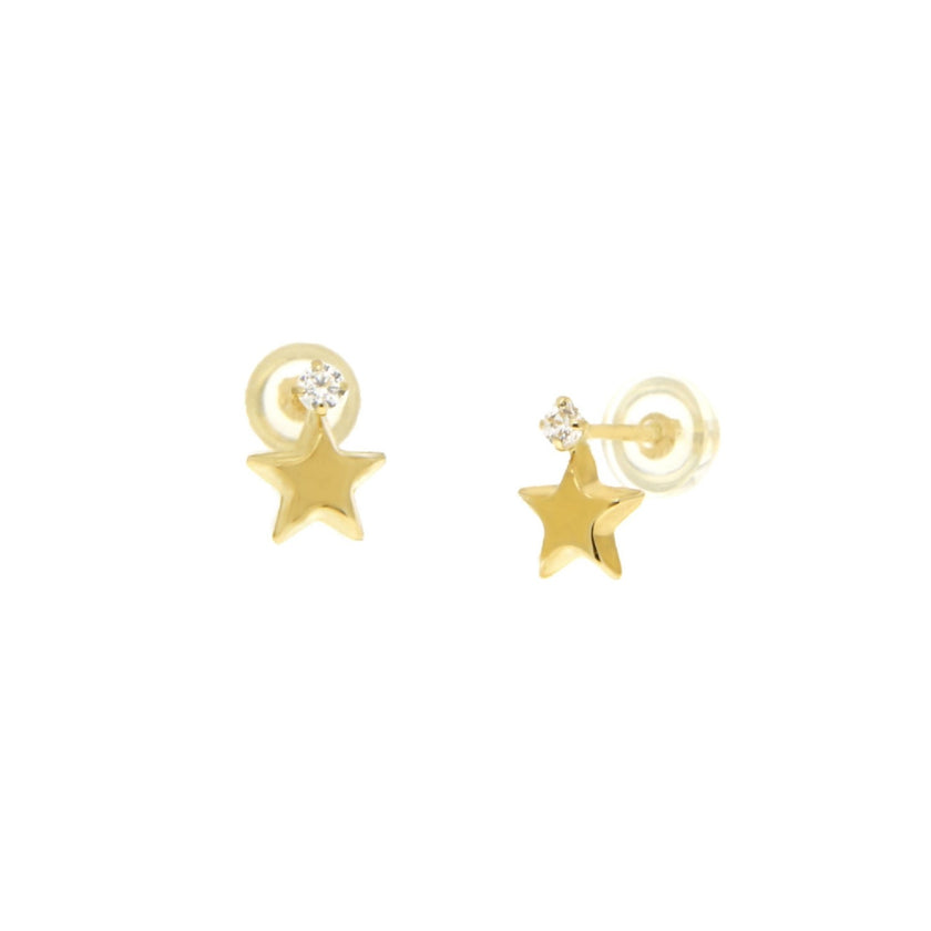EARRINGS  GOLD 585 & C.Z. - 103053 - Availability: Immediately