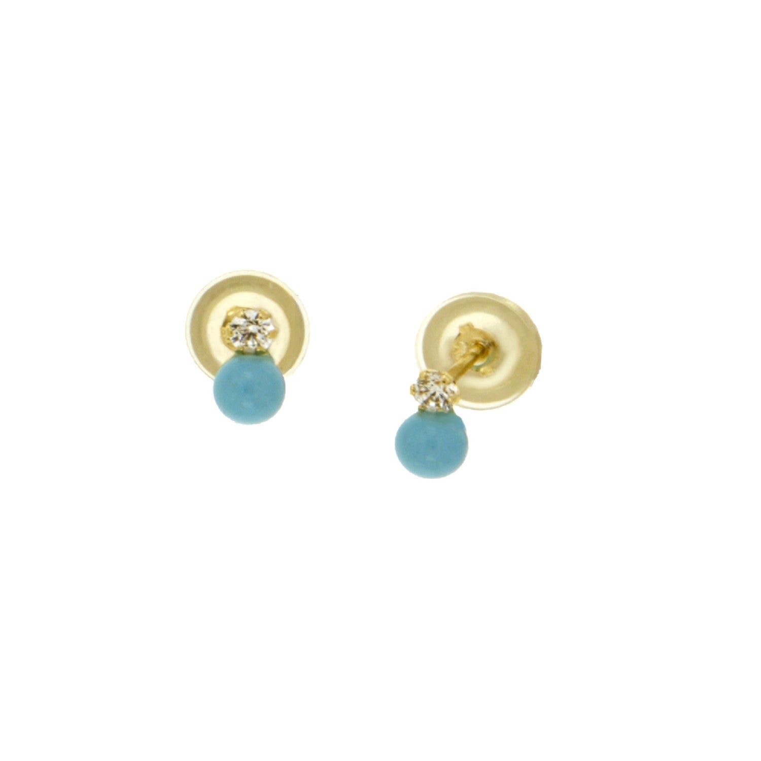 EARRINGS  GOLD 585 & SEMIPRECIOUS STONES - 103062 - Availability: Immediately