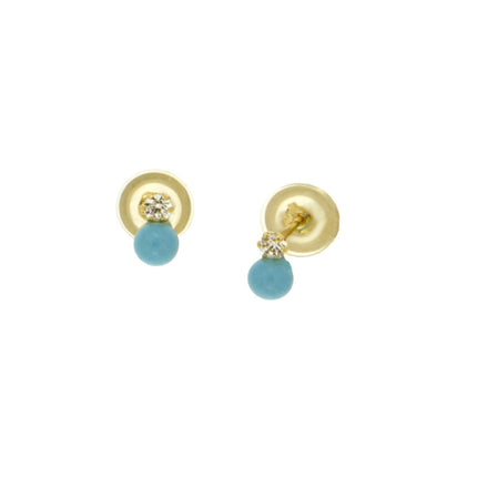 EARRINGS  GOLD 585 & SEMIPRECIOUS STONES - 103062 - Availability: Immediately