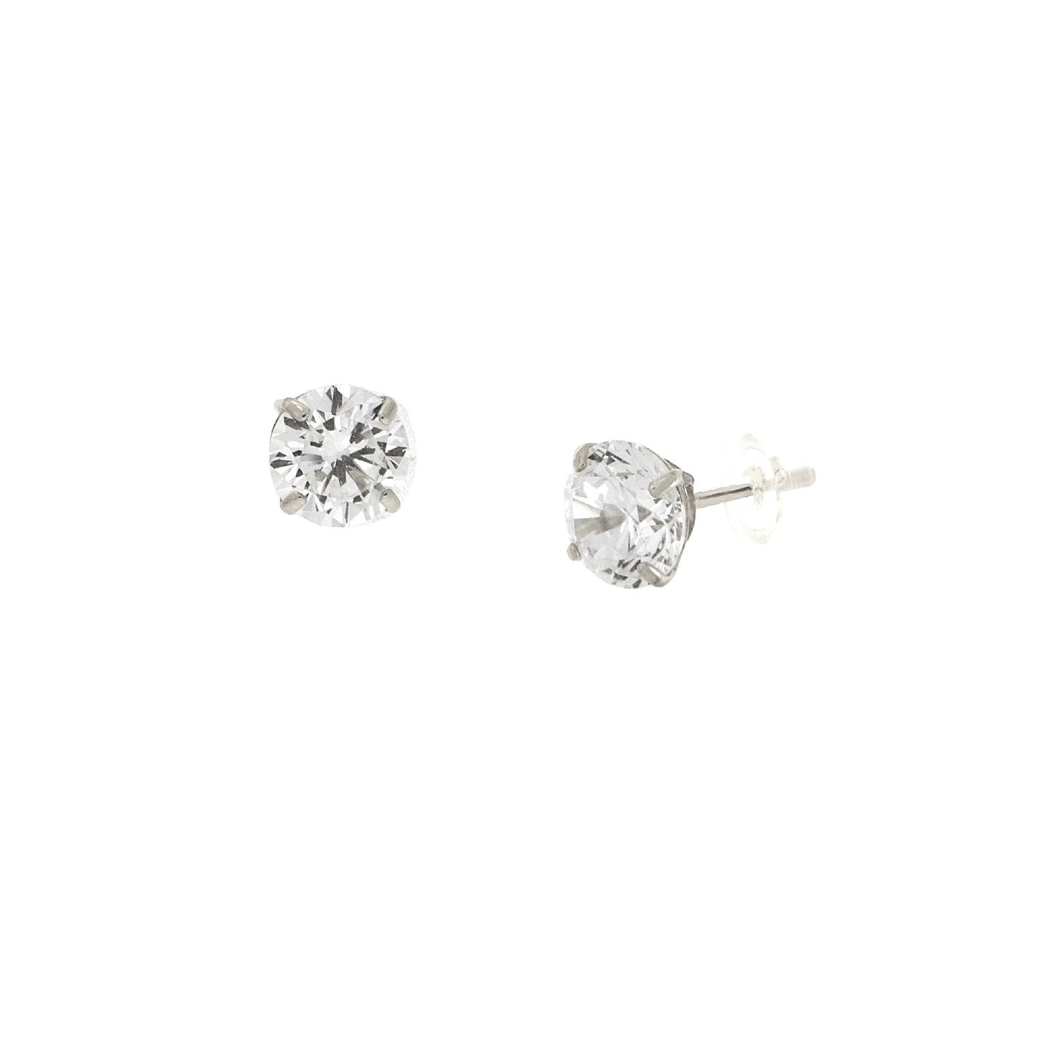 EARRINGS WHITE GOLD 585 & C.Z. - 103075 - Availability: Immediately