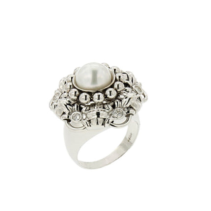 RING WHITE GOLD 750 & PEARLS - 11030