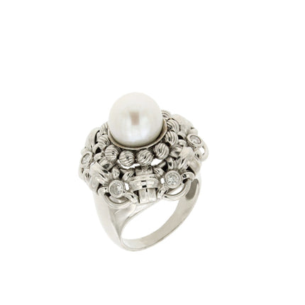 RING WHITE GOLD 750 & PEARLS - 11033