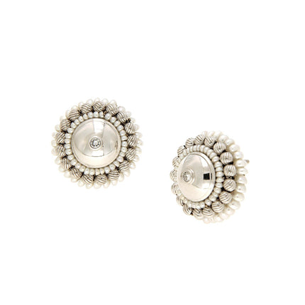 EARRINGS WHITE GOLD 750 & PRECIOUS STONES - 11042