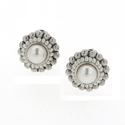 EARRINGS WHITE GOLD 750 & PEARLS  - 11048