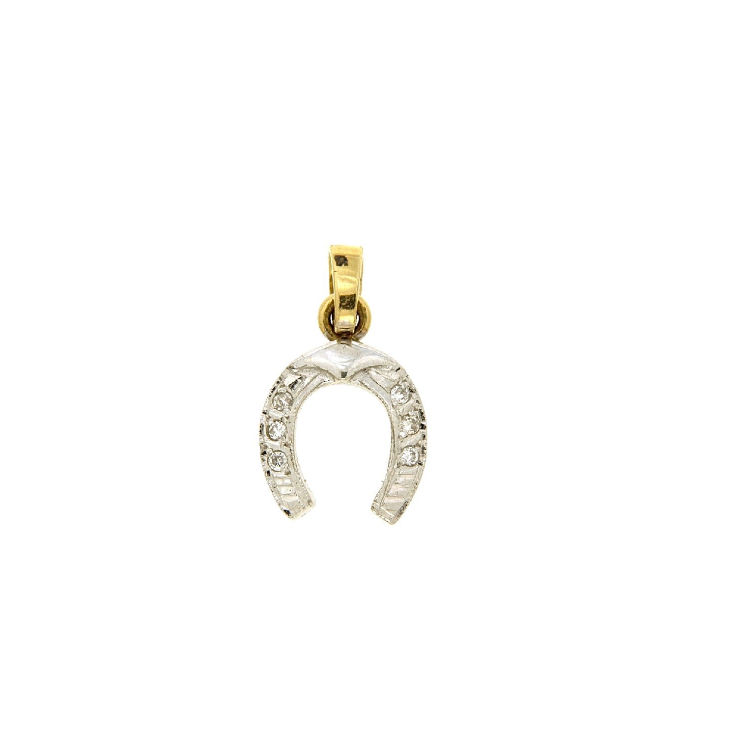PENDANT YELLOW & WHITE GOLD 750 & PRECIOUS STONES - 11298 - Availability: Immediately