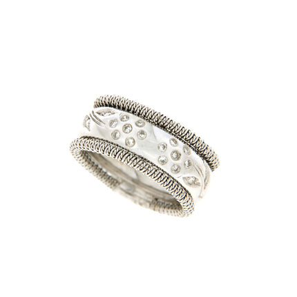 RING WHITE GOLD 750 & PRECIOUS STONES