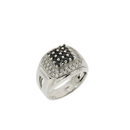 RING WHITE GOLD 750 & PRECIOUS STONES - 11697