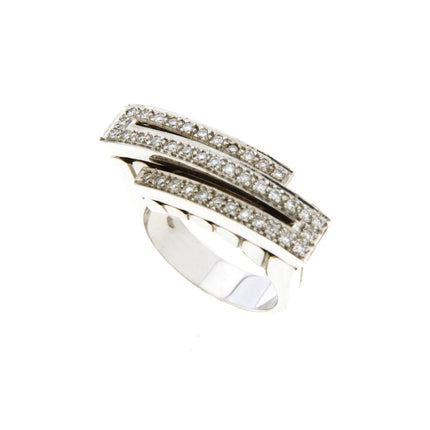 RING WHITE GOLD 750 & PRECIOUS STONES - 11724