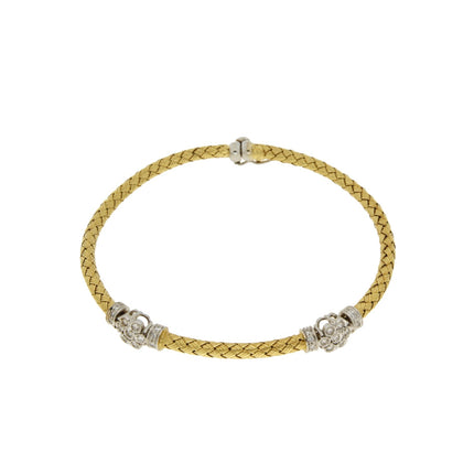 BRACELET YELLOW & WHITE GOLD 750 & PRECIOUS STONES - 12232 - Availability: Immediately