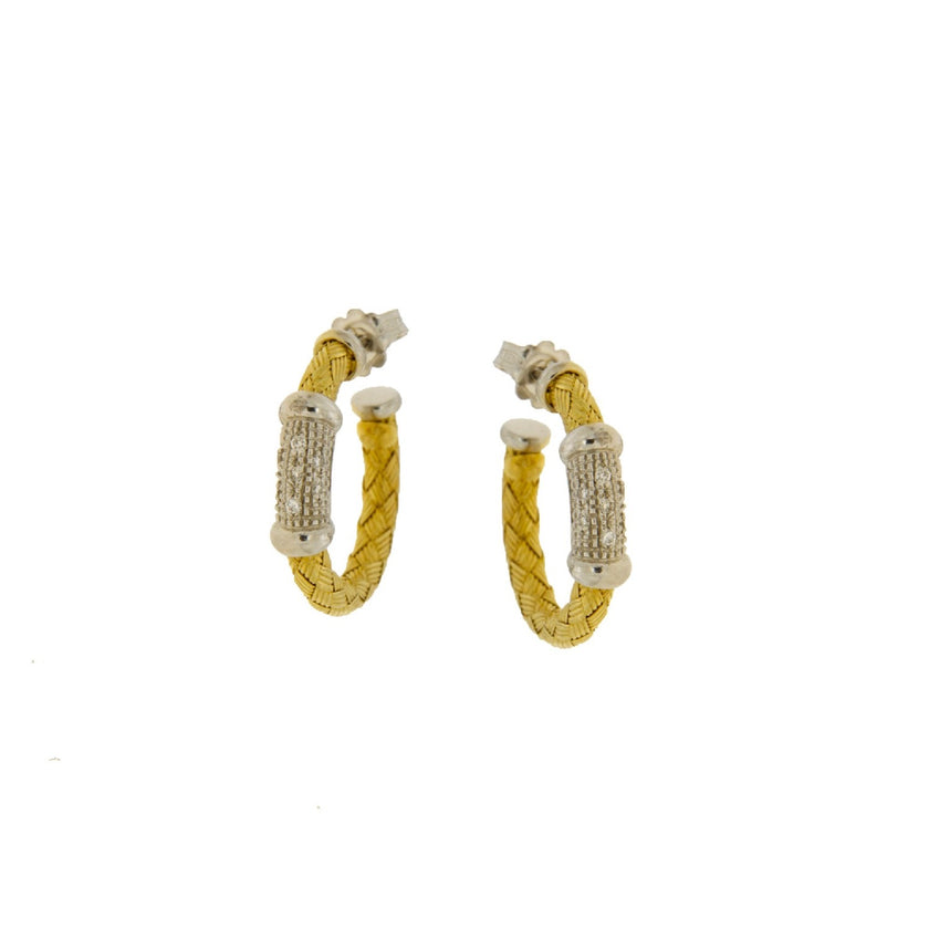 EARRINGS YELLOW & WHITE GOLD 750 & PRECIOUS STONES - 12235 - Availability: Immediately
