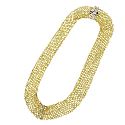 NECKLACE YELLOW & WHITE GOLD 750 & PRECIOUS STONES - 12800