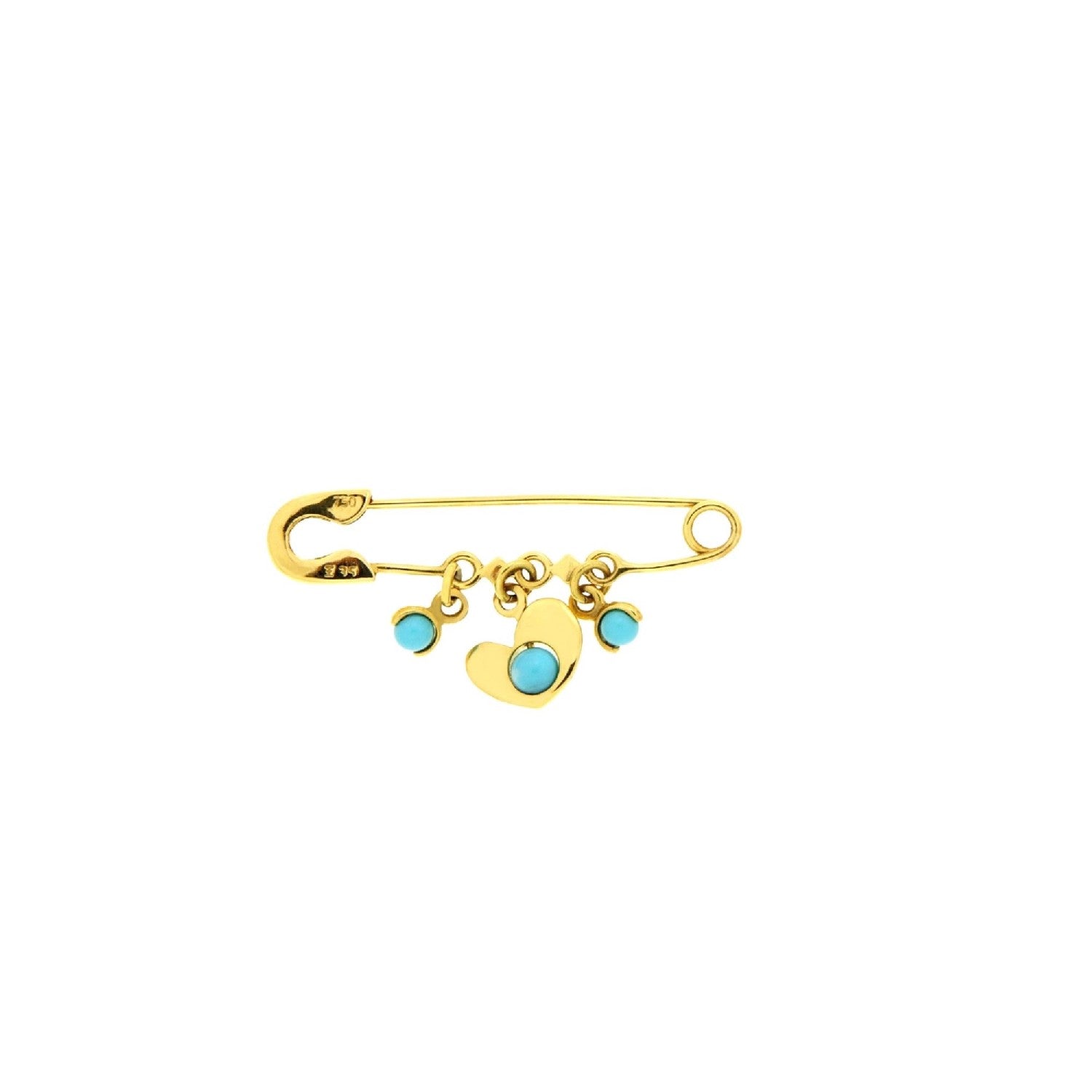 BROOCH  GOLD 750 & SEMIPRECIOUS STONES - 1283