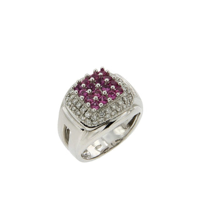 RING WHITE GOLD 750 & PRECIOUS STONES - 13310