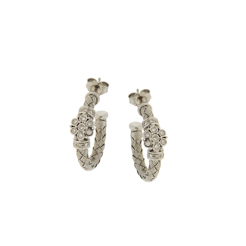 EARRINGS WHITE GOLD 750 & PRECIOUS STONES - 13376 - Availability: Immediately