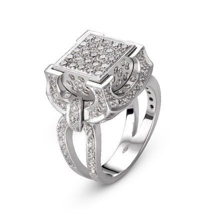 RING WHITE GOLD 750 & PRECIOUS STONES - 13379