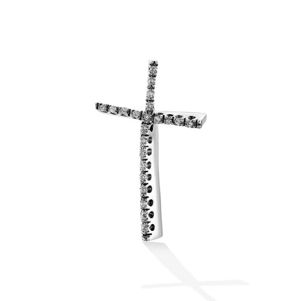CROSS WHITE GOLD 750 & PRECIOUS STONES - 13767