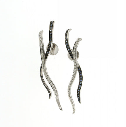 EARRINGS WHITE GOLD 750 & PRECIOUS STONES - 16935