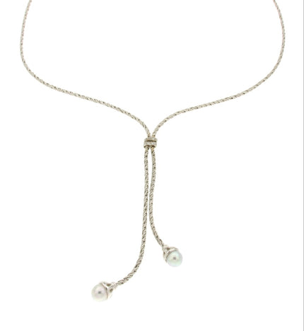 NECKLACE WHITE GOLD 750 & PEARLS - 18351 - Availability: Immediately