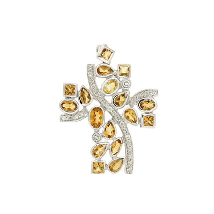 CROSS WHITE GOLD 750 & PRECIOUS STONES - 21764