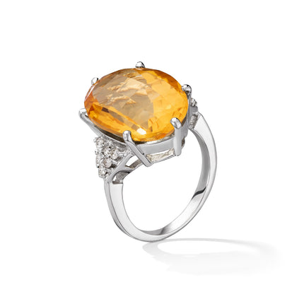 RING WHITE GOLD 750 & PRECIOUS STONES - 21800