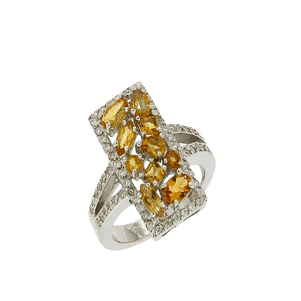 RING WHITE GOLD 750 & PRECIOUS STONES - 21821