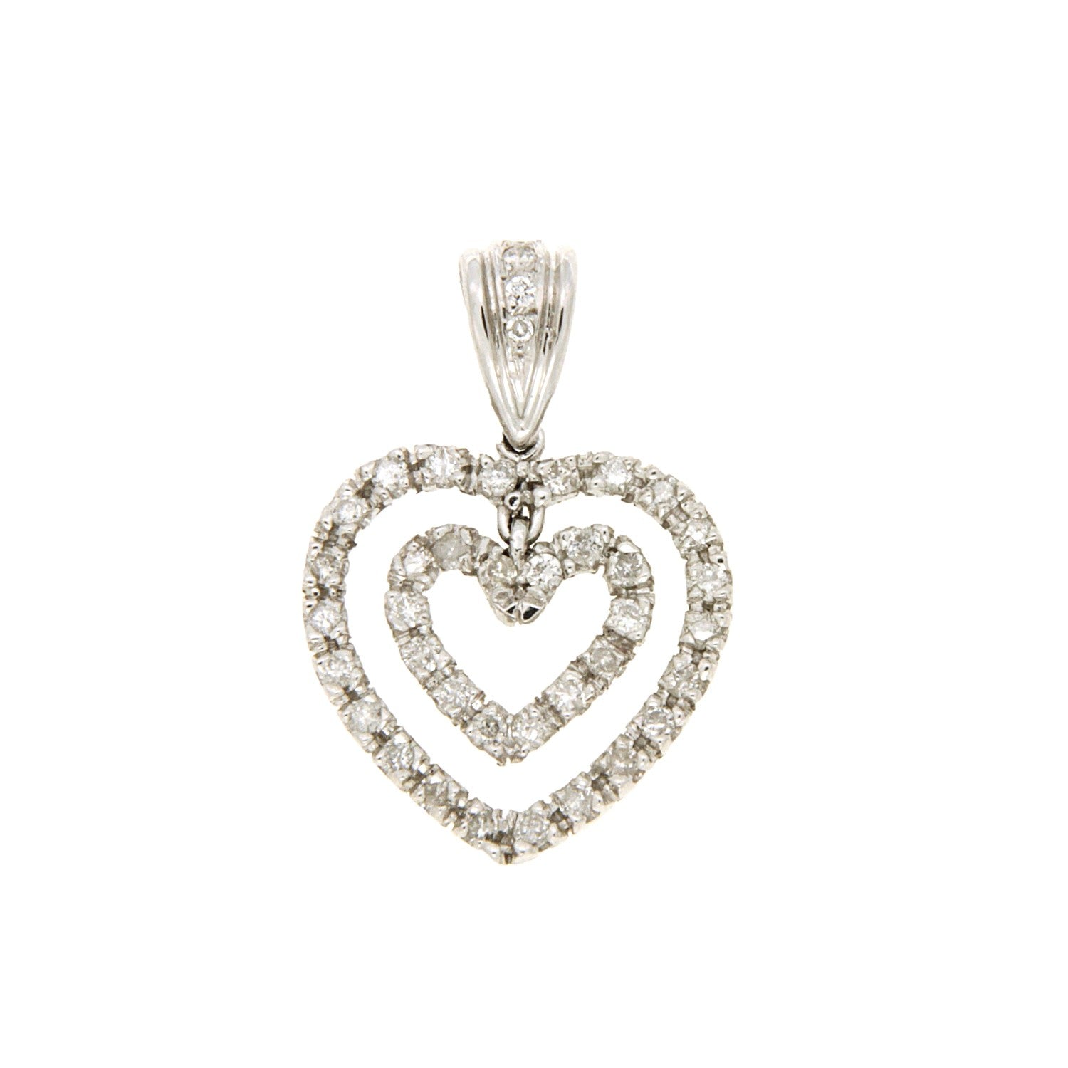 PENDANT WHITE GOLD 750 & PRECIOUS STONES - 21919