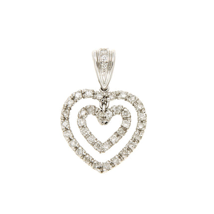 PENDANT WHITE GOLD 750 & PRECIOUS STONES - 21919