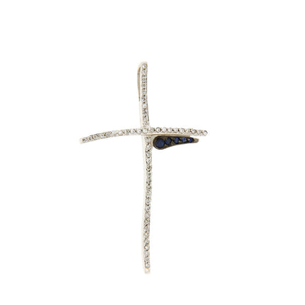 CROSS WHITE GOLD 750 & PRECIOUS STONES - 22311