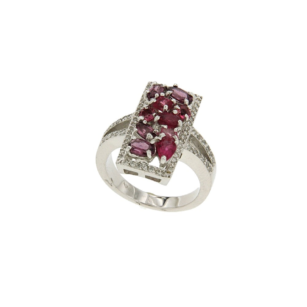 RING WHITE GOLD 750 & PRECIOUS STONES  - 22323