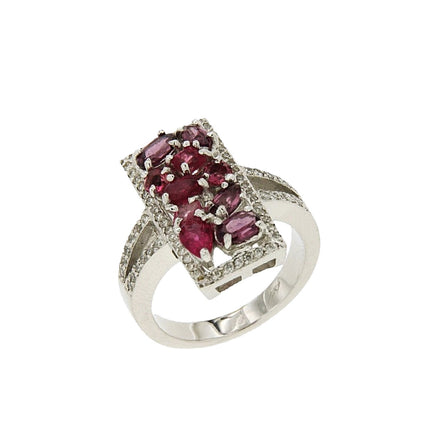 RING WHITE GOLD 750 & PRECIOUS STONES - 22323