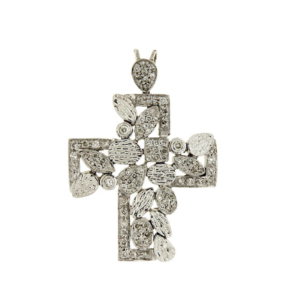 CROSS WHITE GOLD 750 & PRECIOUS STONES - 22382