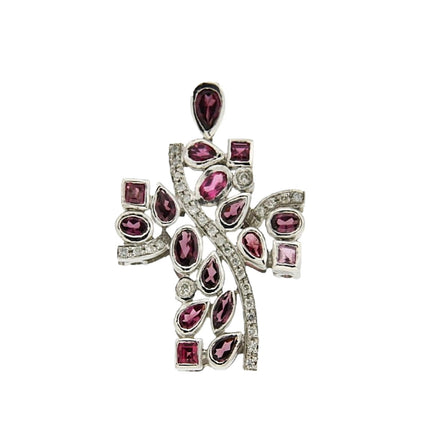 CROSS WHITE GOLD 750 & PRECIOUS STONES - 22728