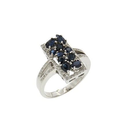 RING WHITE GOLD 750 & PRECIOUS STONES - 23113