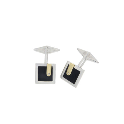 CUFFLINKS WHITE & YELLOW GOLD 750 WITH PRECIOUS & SEMIPRECIOUS STONES - 23485