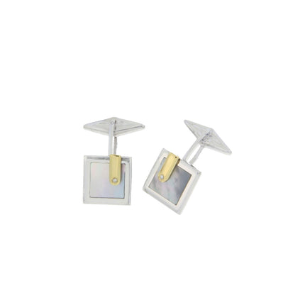 CUFFLINKS WHITE & YELLOW GOLD 750 WITH  PRECIOUS & SEMIPRECIOUS STONES - 23487
