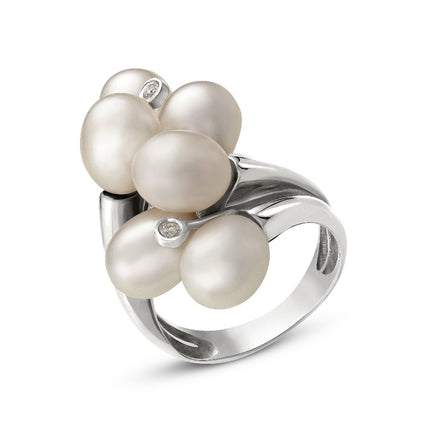 RING WHITE GOLD 750 & PEARLS - 23841