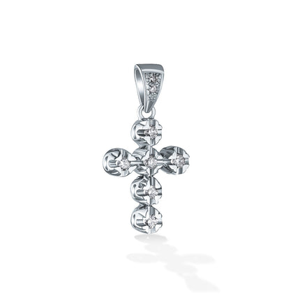 CROSS WHITE GOLD 750 & PRECIOUS STONES - 23874