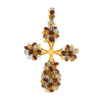 CROSS  GOLD 750 & SEMIPRECIOUS STONES